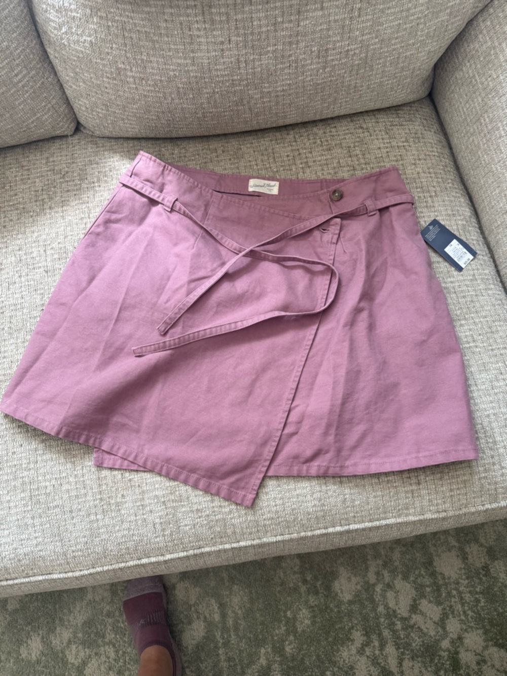 Universal Thread Mauve Tie-Waist Mini Skirt